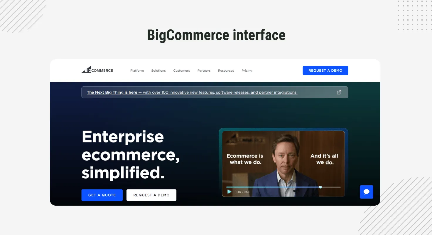 bigcommerce interface