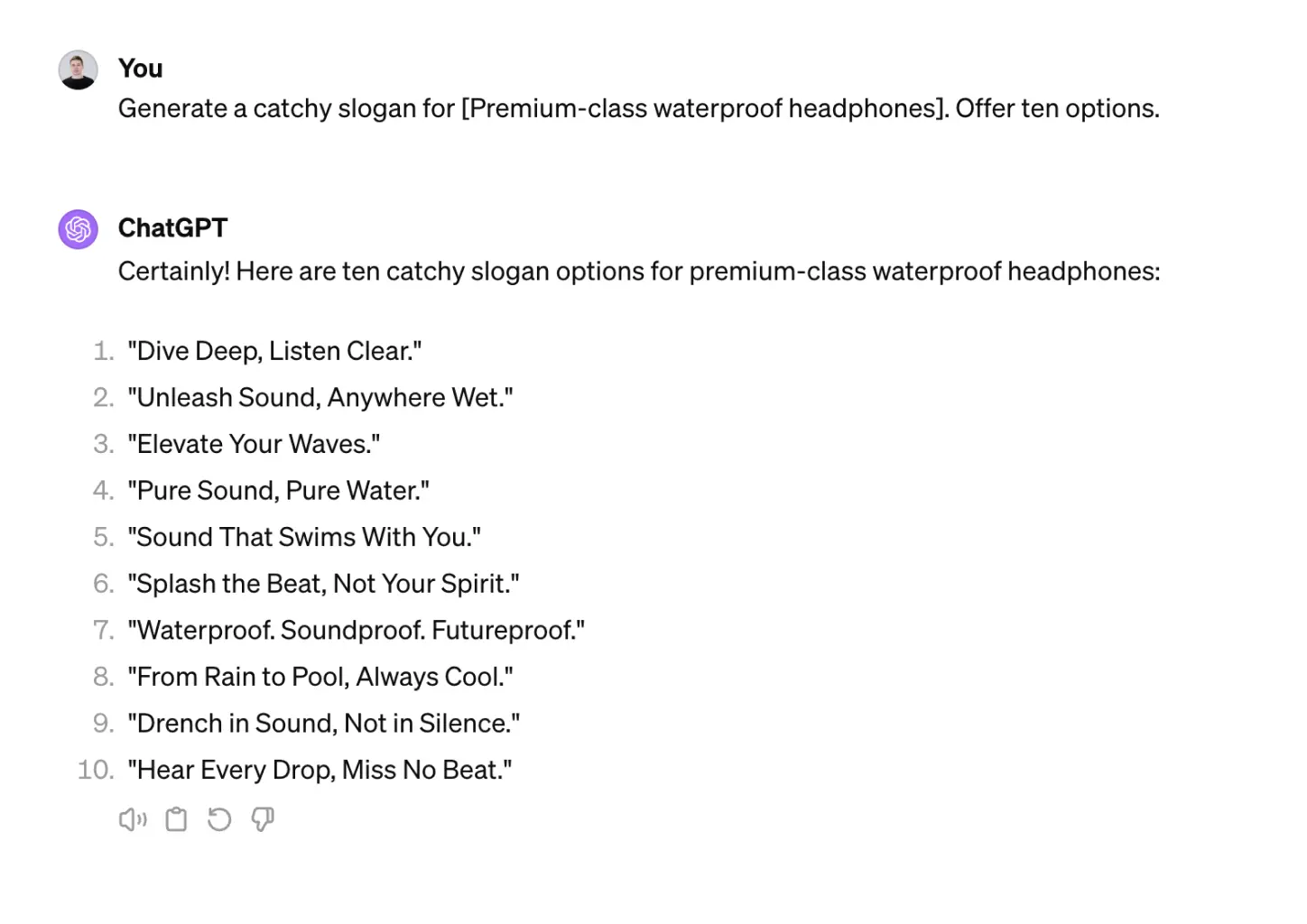 Slogan prompt example
